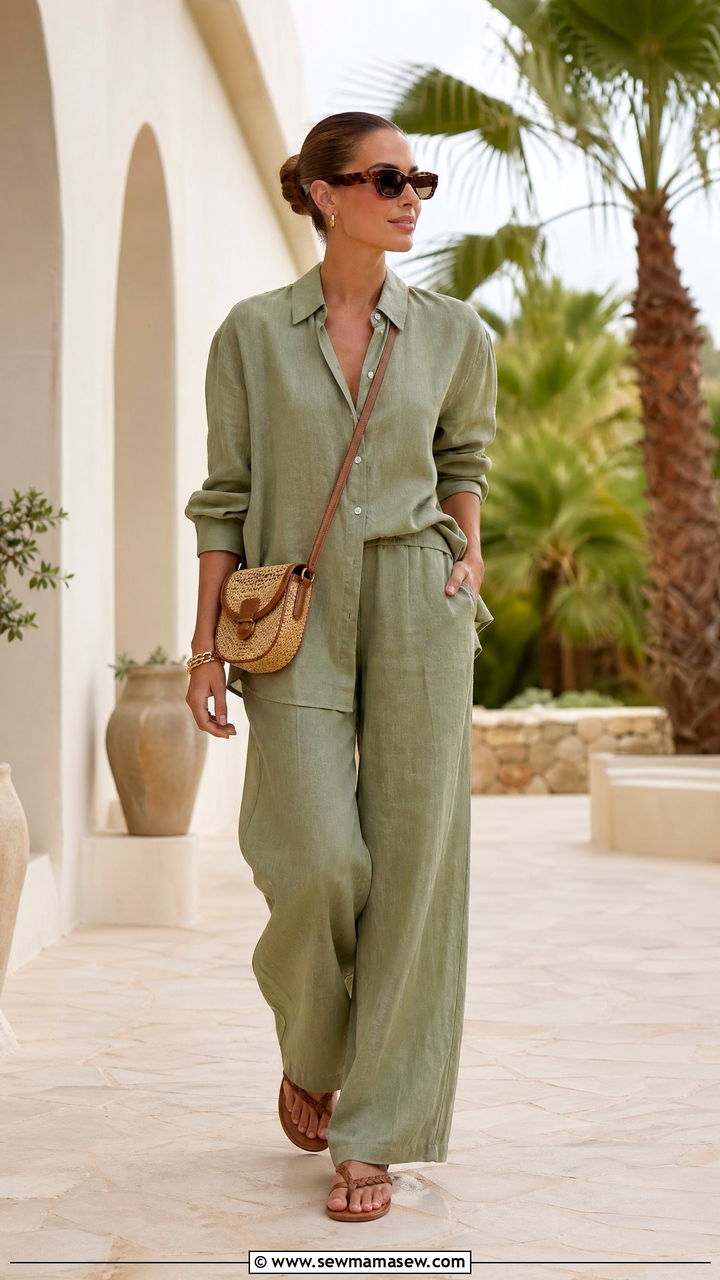 Matching Linen Co Ord Set Vacation Outfit - 35 vacation outfits ideas