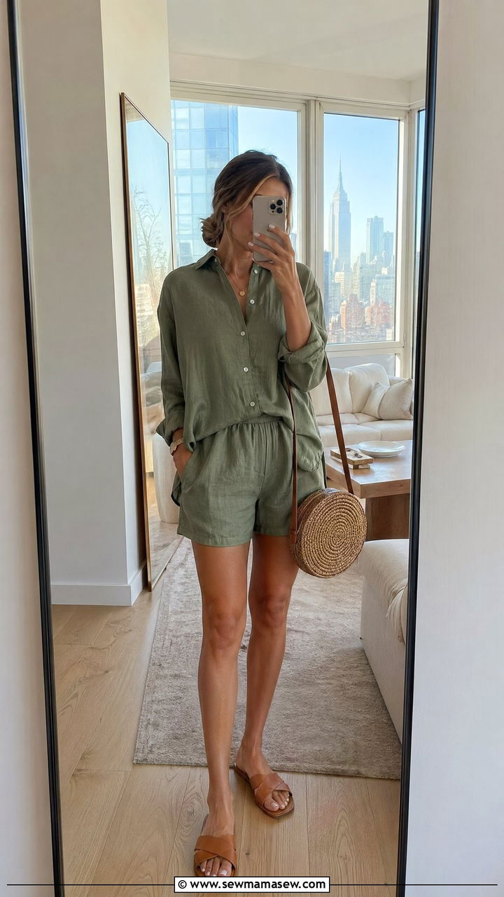 Matching Linen Set Summer New York - 35 Summer New York outfit ideas