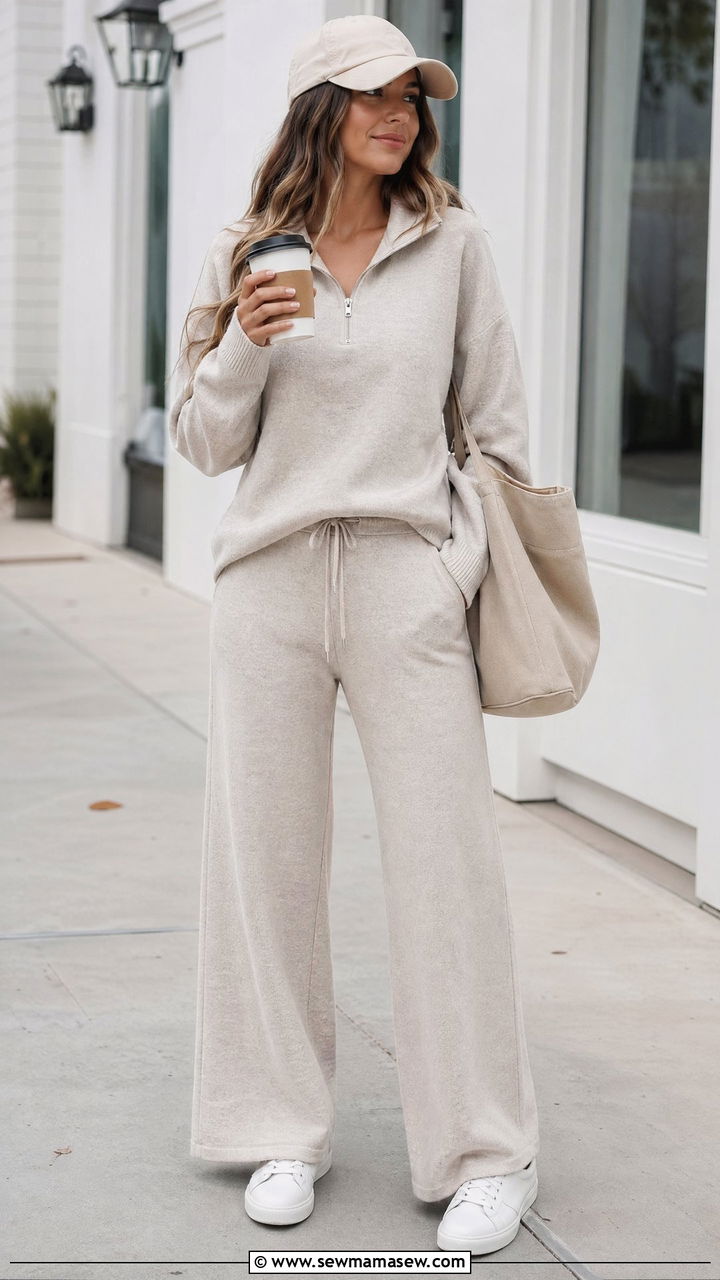 Matching Lounge Set With Sneakers - 35 spring comfortable outfit ideas