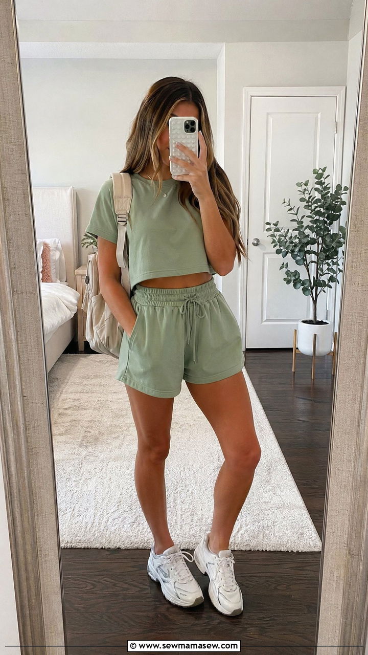 Matching Lounge Set and Chunky Sneakers - 35 Summer outfits for high school