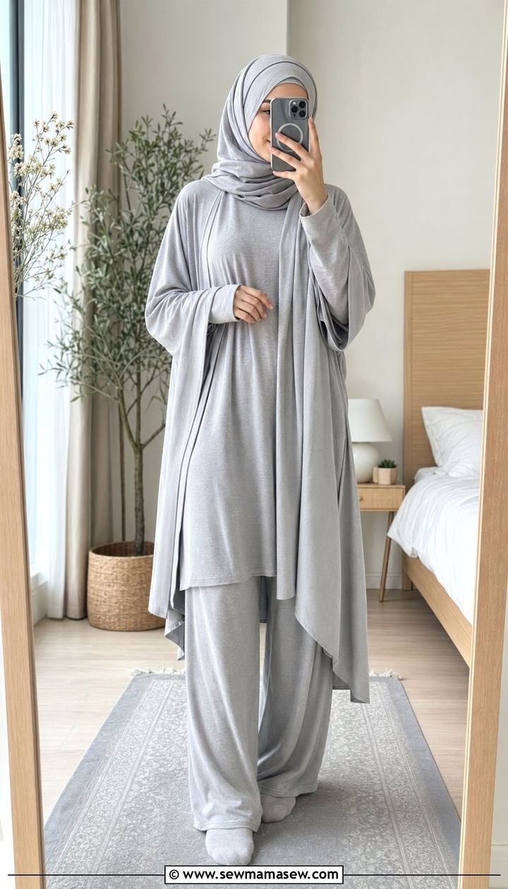 Matching Prayer Set With Soft Outer Layer - 35 Ramadan outfit ideas for women