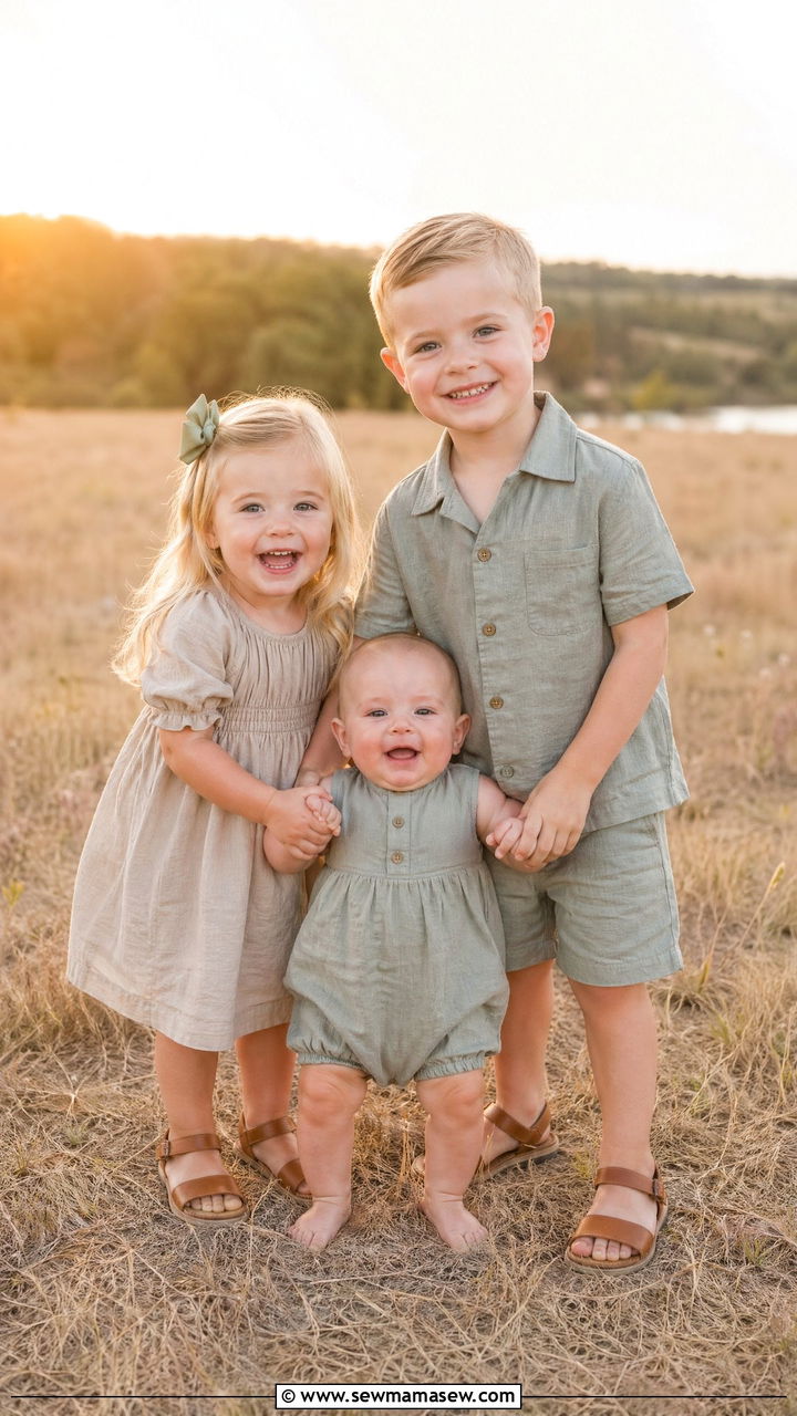 Matching Sibling Linen Outfits - 35 Spring outfits for kids