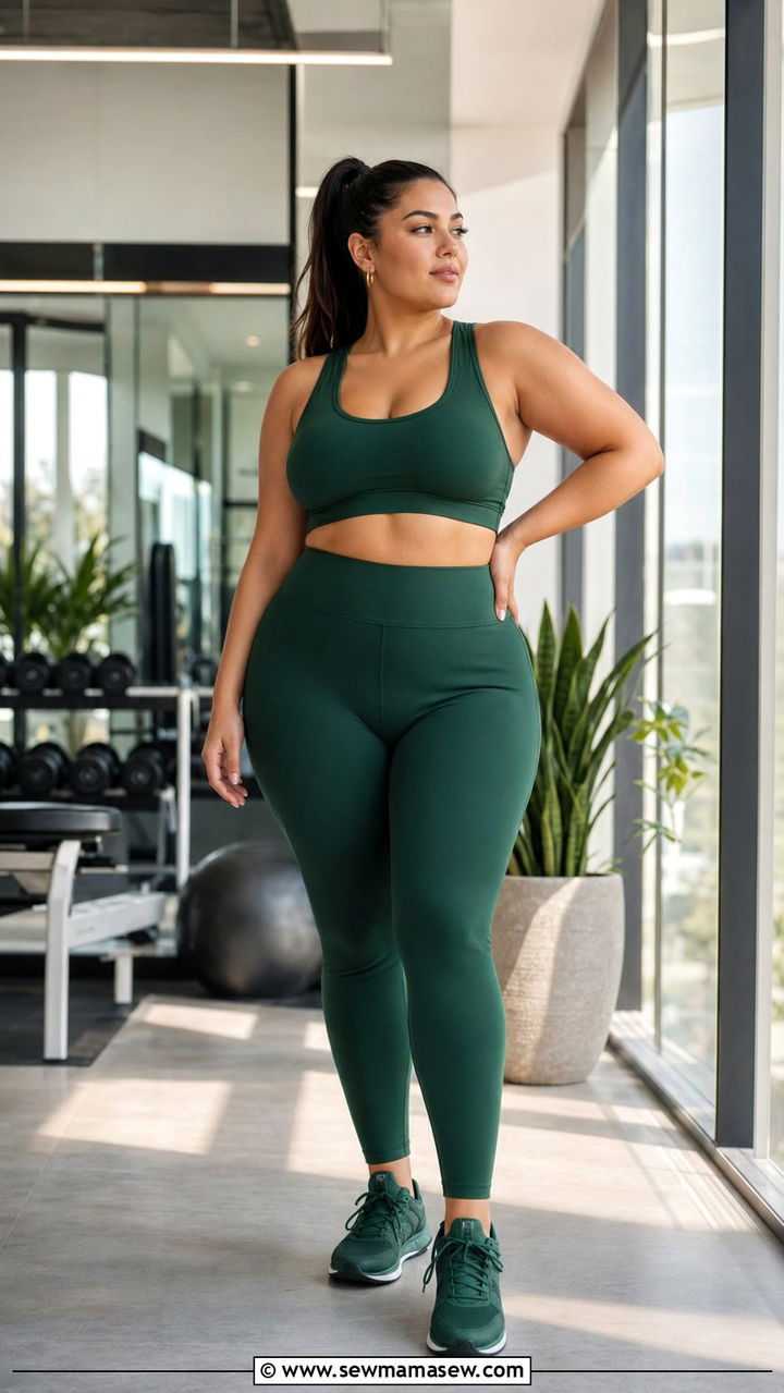 Matching Sports Bra and Leggings Set - 35 Plus size workout outfits