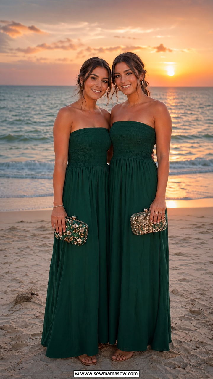 Matching Strapless Maxi Dresses Sisters - 35 Summer matching outfits for sisters