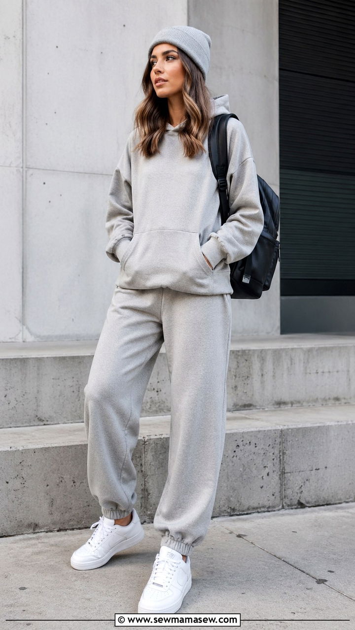 Matching Sweat Set and Skate Sneakers - 30 Skater outfit ideas