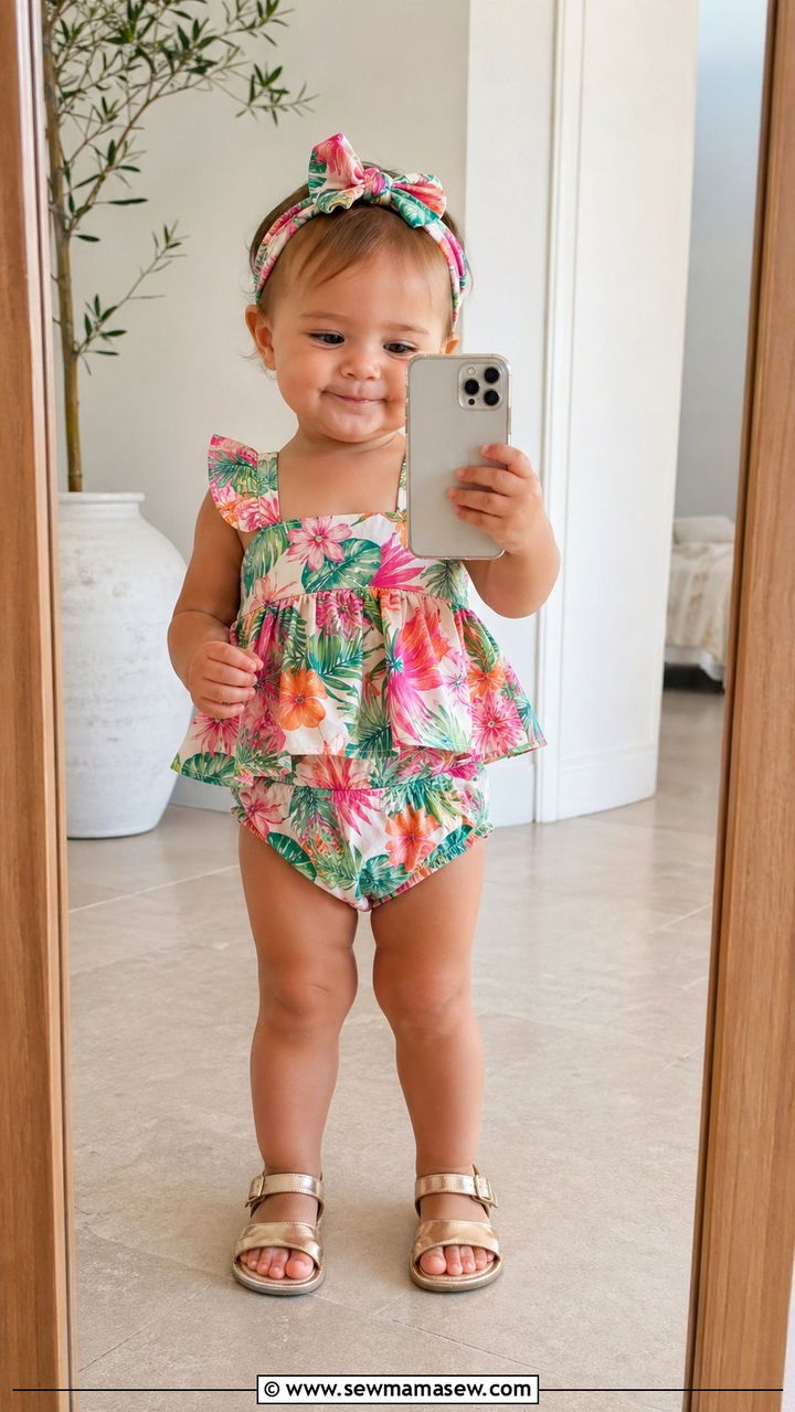 Matching Top and Shorts Set Outfit - 30 Baby girl outfit ideas