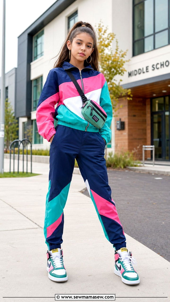 Matching Tracksuit With Vintage Sneakers - 30 Back to school outfit ideas for tweens 2026