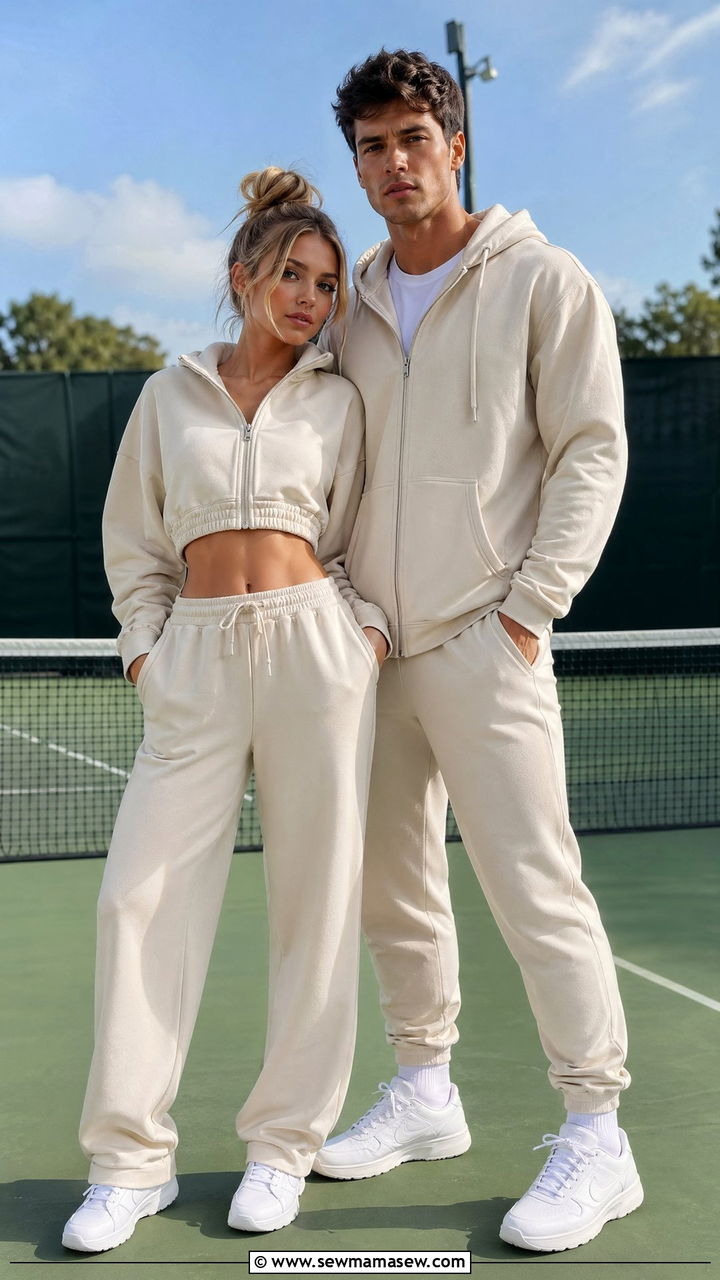 Matching Tracksuits Athleisure Couple Outfit - 35 Couples photoshoot outfit ideas