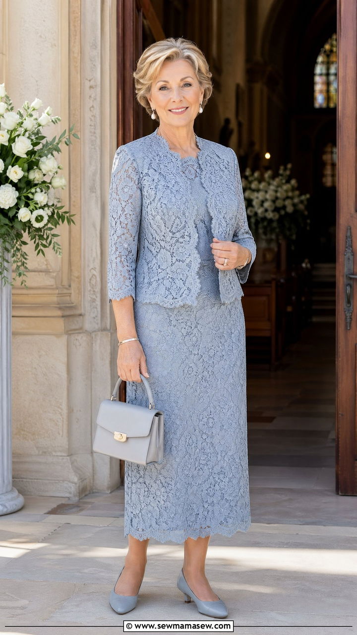 Matching skirt and jacket set for wedding guest over 60 - 35 Wedding guest outfits for women over 60