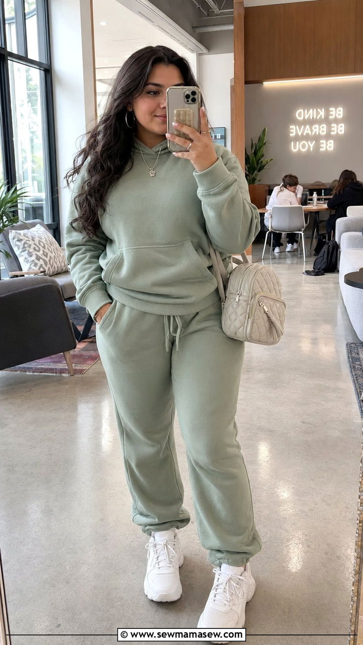 Matching sweatsuit outfit - 30 Back to school outfit ideas plus size teens