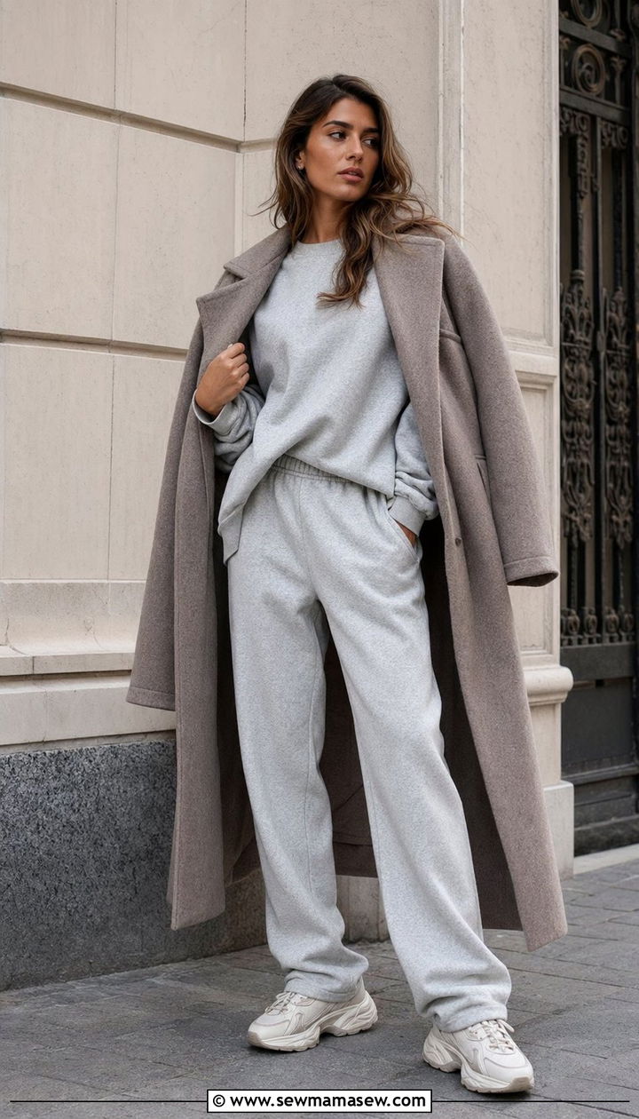 Matching sweatsuit tracksuit and chunky trainers outfit - 35 Pinterest outfits
