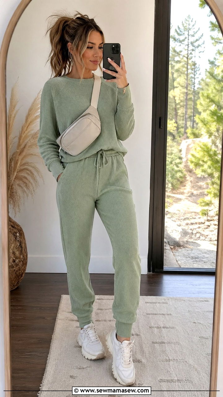 Matching two piece set spring hiking outfit - 30 Spring hiking outfits