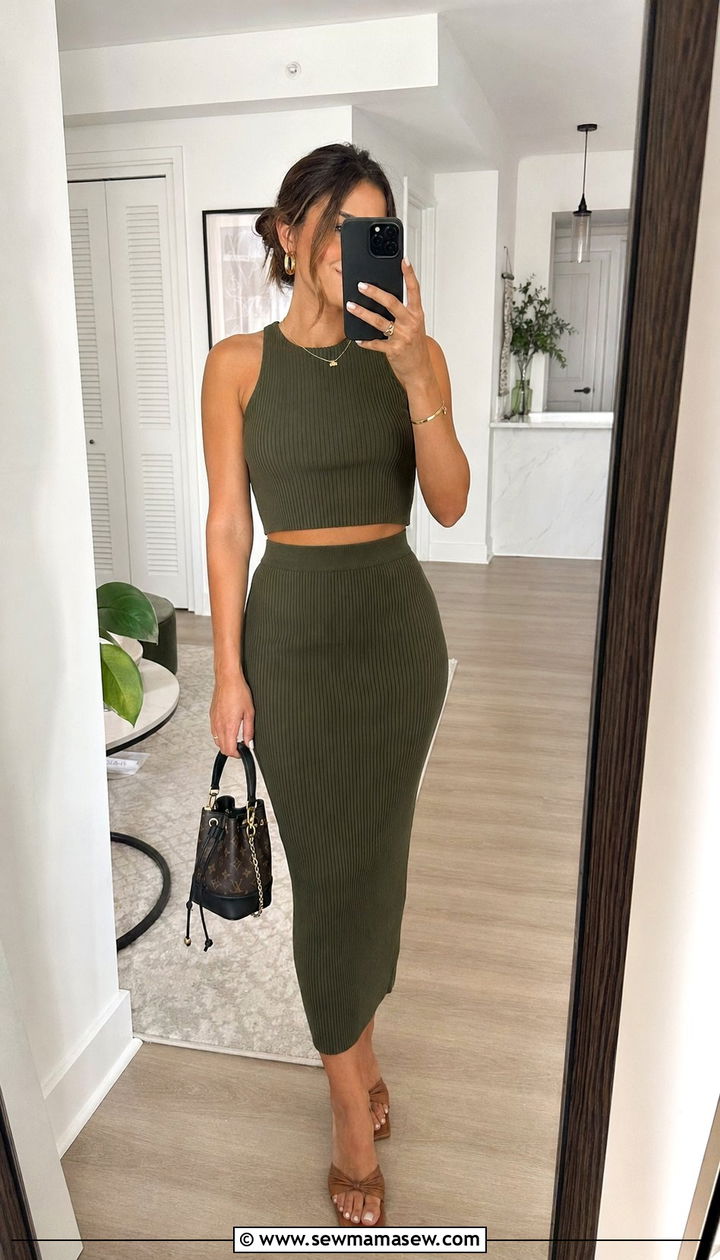 Matching twopiece coord outfit for petite women - 35 Petite outfit ideas hacks