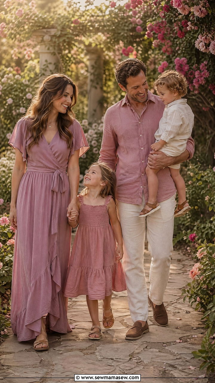 Mauve and Dusty Rose Family Photo Outfits - 35 summer family photo outfit ideas