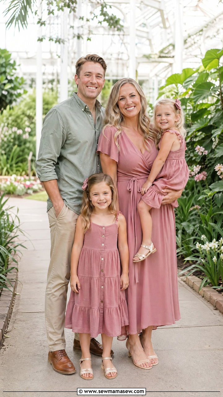 Mauve and Sage Garden Summer Family Photo Outfits - 35 Summer family photo outfits