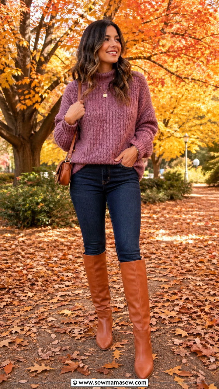 Mauve fall outfit - 40 All mauve outfit ideas