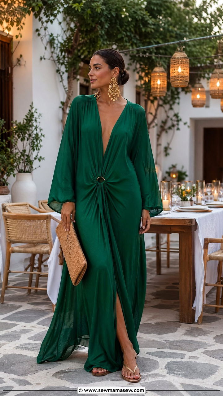 Maxi Cover Up Dress With Statement Earrings - 35 Cover up dress outfit ideas