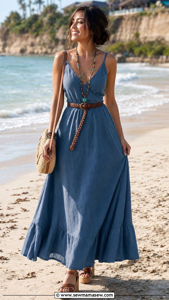Maxi Dress With Wedge Sandals - 30 Best dresses for petite women
