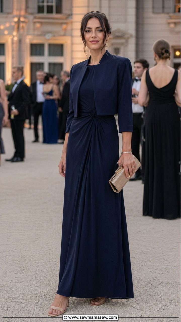 Maxi Dress with Heeled Mules - 35 Corporate event outfit ideas