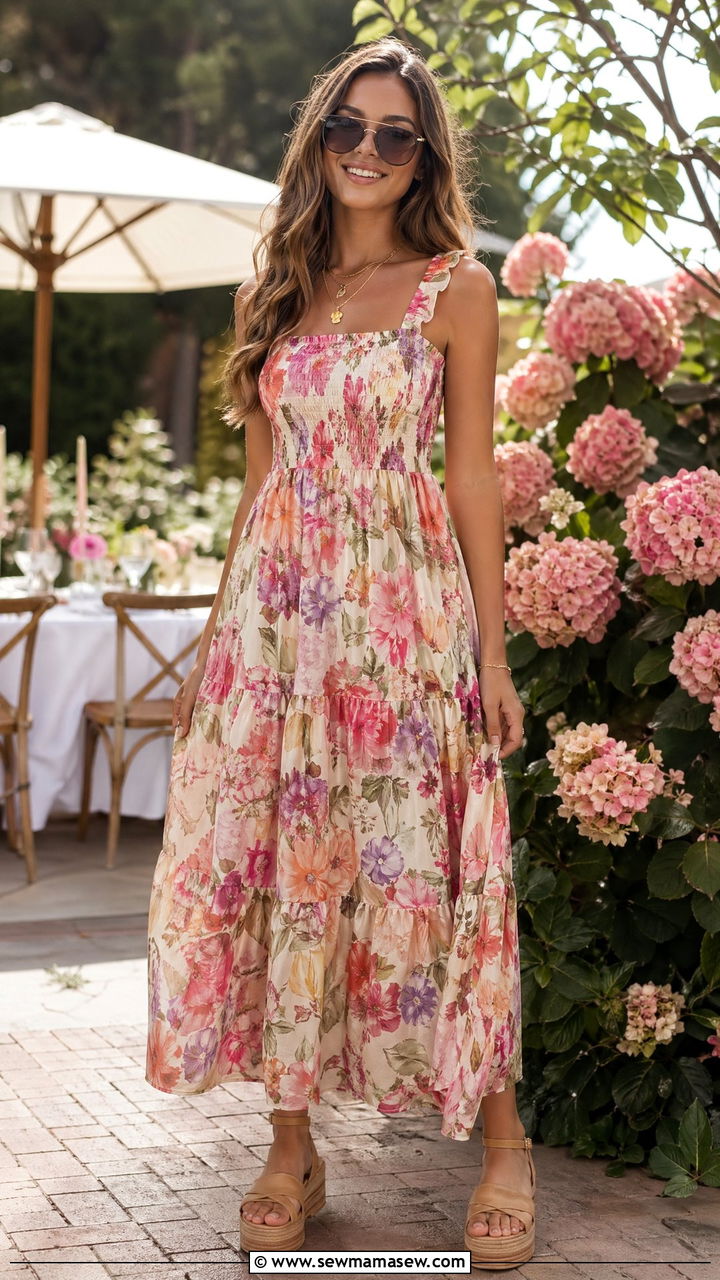 Maxi Dress with Platform Sandals - 35 Summer outfits for teens