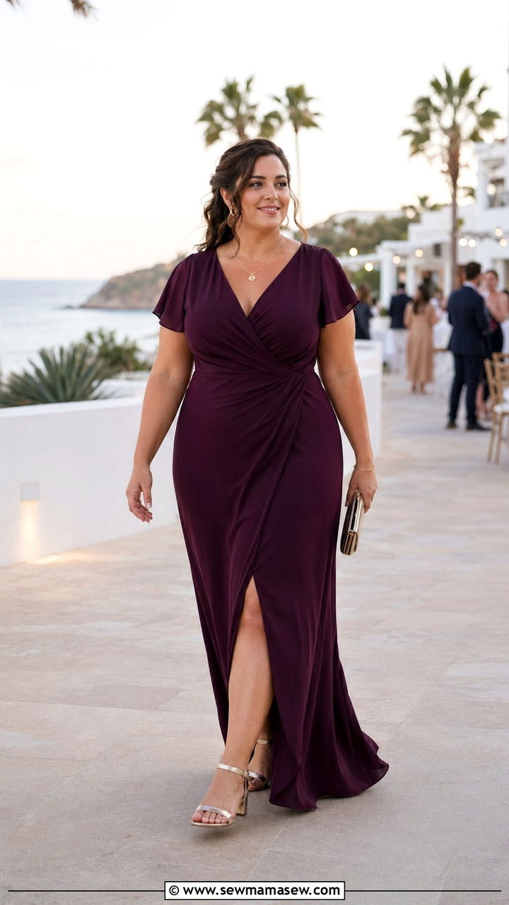 Maxi Dress with Side Slit for Midsize Wedding Guest - 30 Wedding guest outfits for midsize women