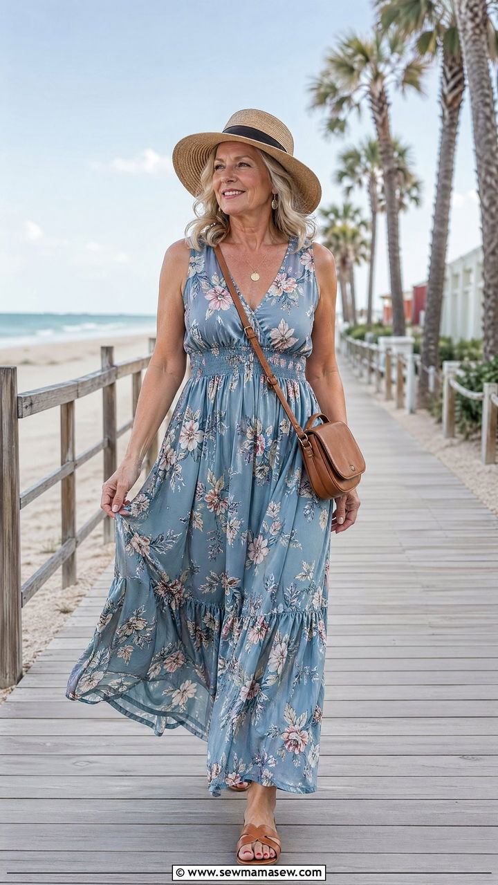 Maxi dress summer outfit for women over 50 - 35 What to wear in summer for women over 50