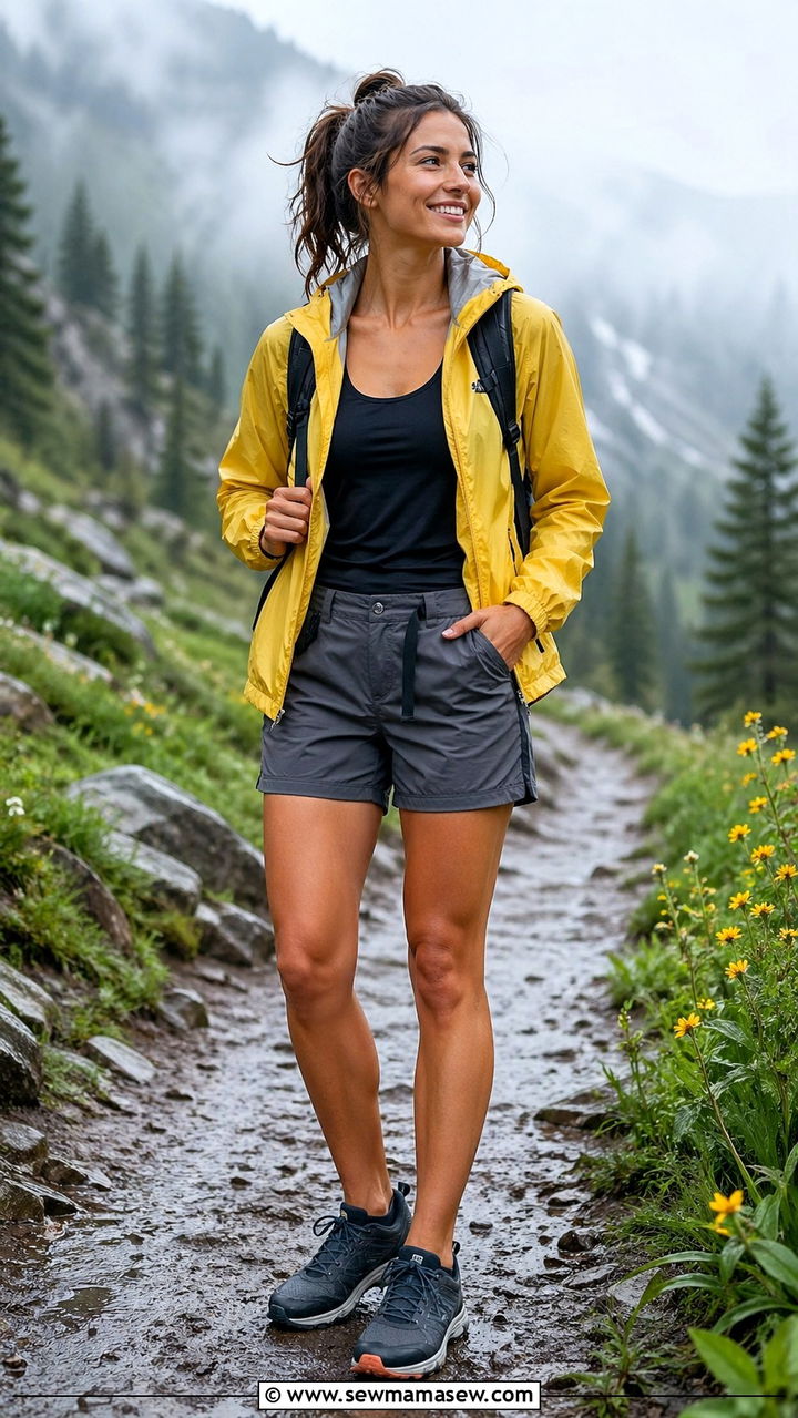 Merino wool base layer and hiking joggers spring outfit - 30 Spring hiking outfits