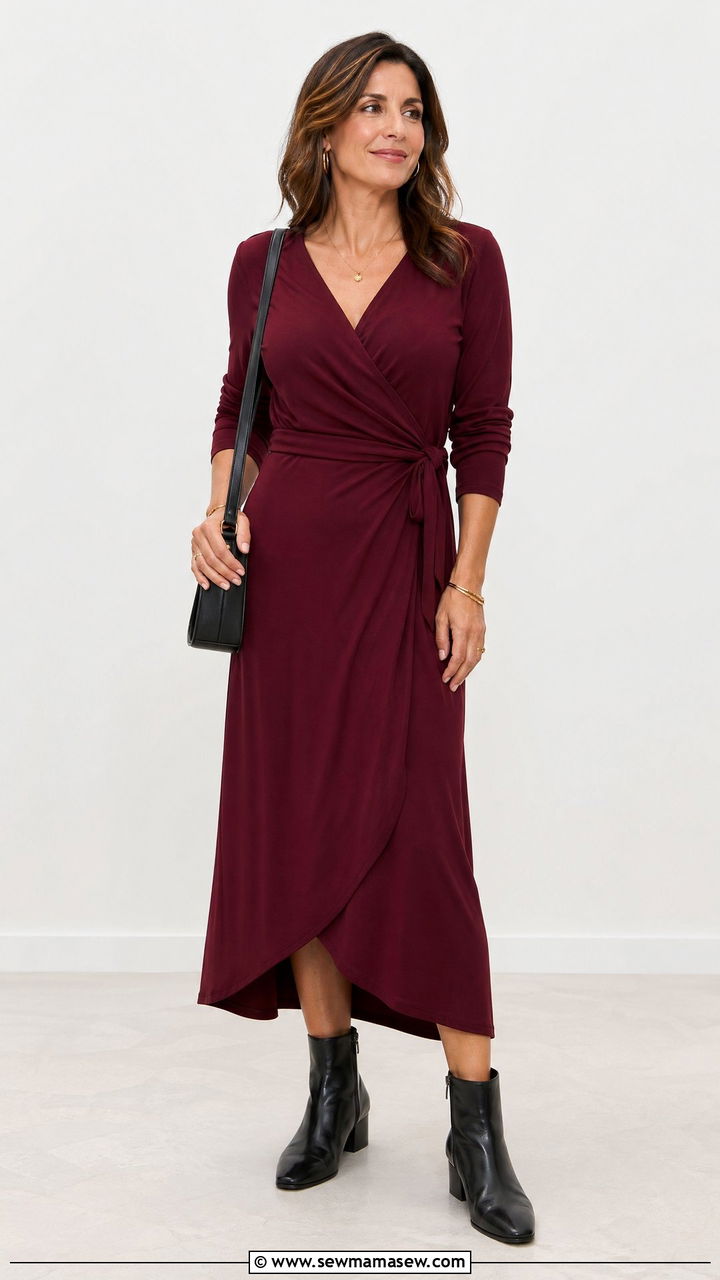 Midi Dress with Ankle Boots - 35 Chic outfits for women over 40