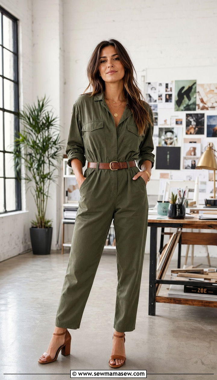 Midi Shirt Dress with White Sneakers - 30 Work outfits for creative agency