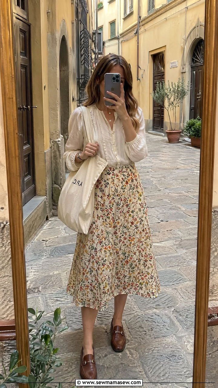 Midi Skirt And Loafers Spring Italy Outfit - 35 Spring Italy outfit ideas