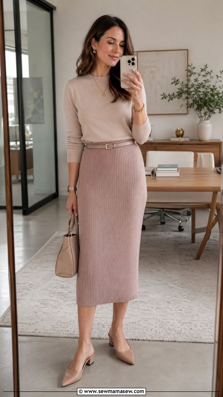 Midi Skirt Work Outfit 2026 - 35 work outfits 2026