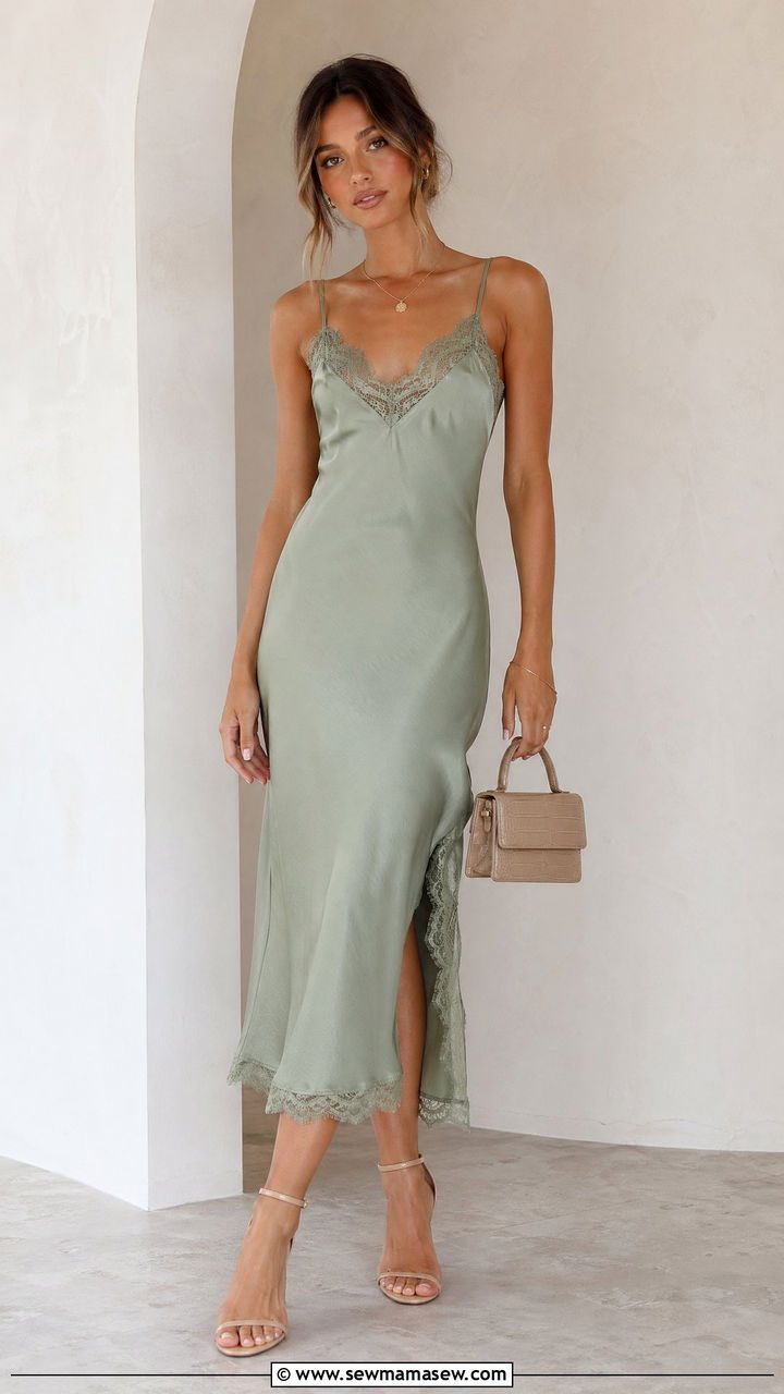 Midi slip dress for wedding guest - 35 Wedding guest dress ideas