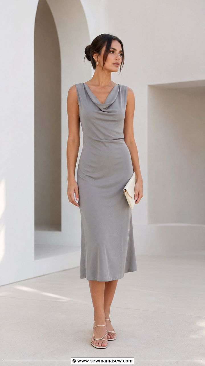 Minimal Midi Dress Outfit - 35 classy quiet luxury outfits