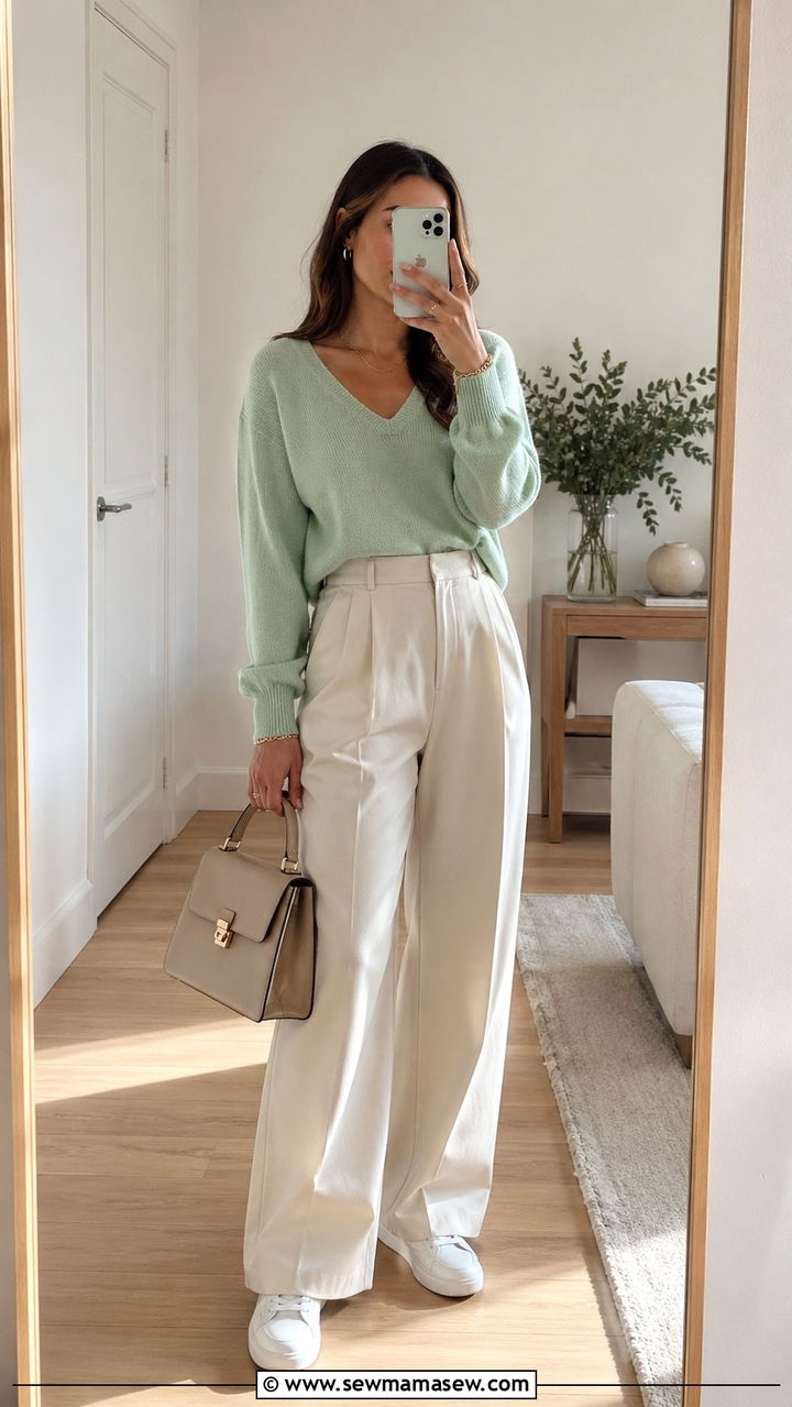 Mint Cardigan Over A Slip Dress Outfit - 30 Spring mint outfit ideas