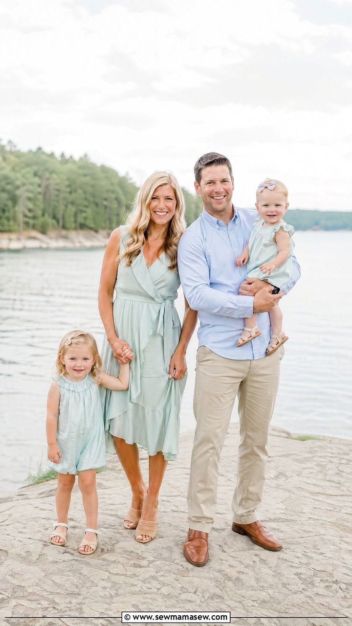 Mint and Sky Blue Pastel Summer Family Photo Outfits - 35 Summer family photo outfits