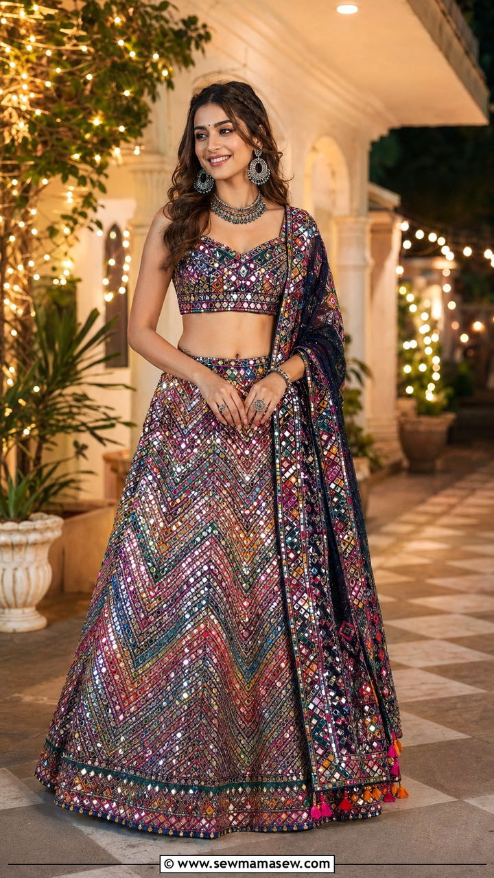 Mirror Work Lehenga for Sangeet - 35 Sangeet outfit ideas