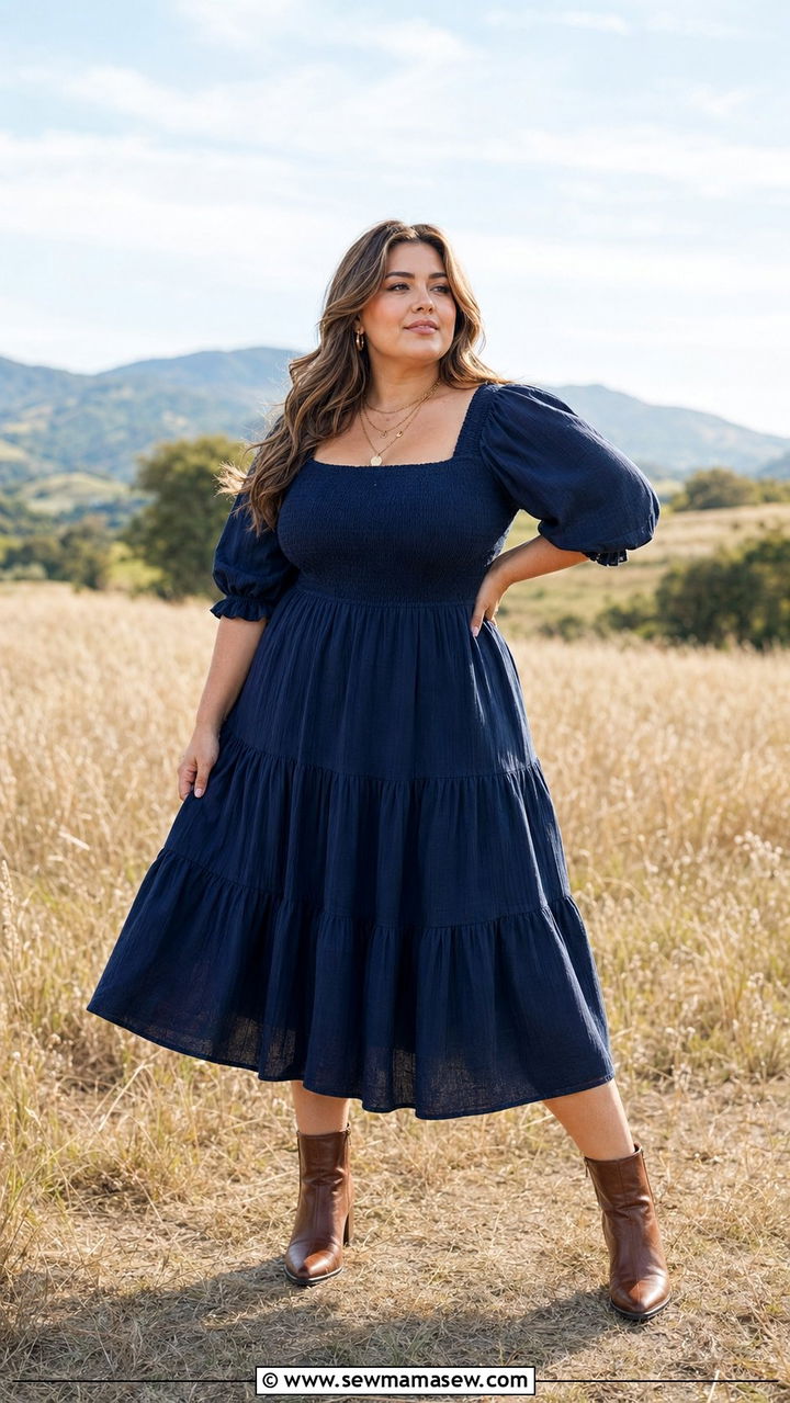 Modern Prairie Midi Dress Summer Outfit - 35 Plus size outfit ideas size 20 summer