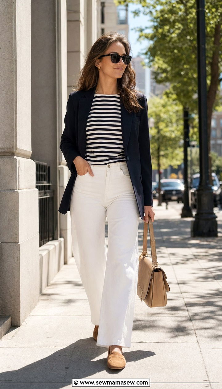 Modest Everyday Outfit With Wide Leg White Jeans - 35 Modest fashion outfit ideas