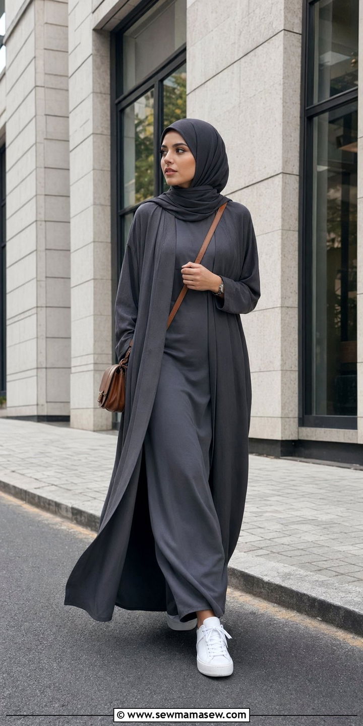 Modest Monochrome Abaya Outfit For Everyday - 35 Modest fashion outfit ideas