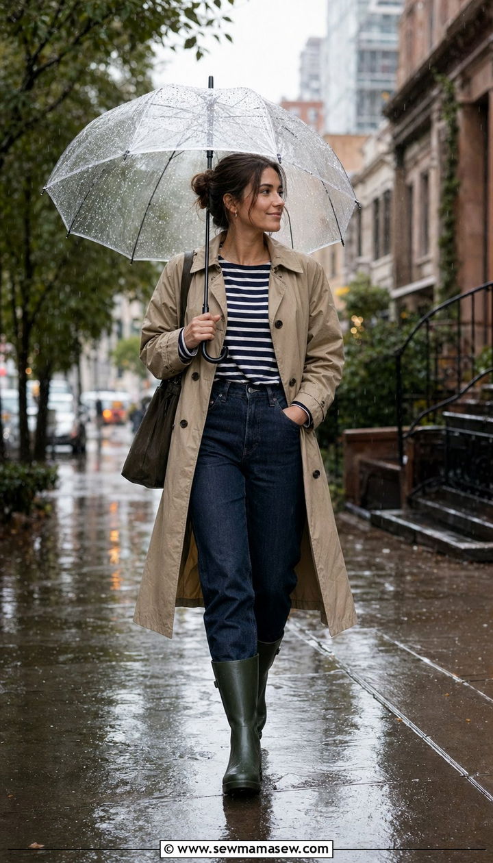 Modest Rainy Day Outfit With Trench Coat - 35 Modest fashion outfit ideas