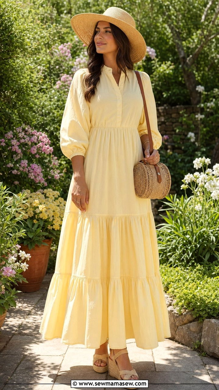 Modest Summer Maxi Dress Outfit With Straw Hat - 35 Modest fashion outfit ideas