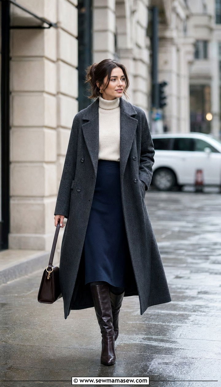 Modest Winter Outfit With Wool Maxi Coat - 35 Modest fashion outfit ideas