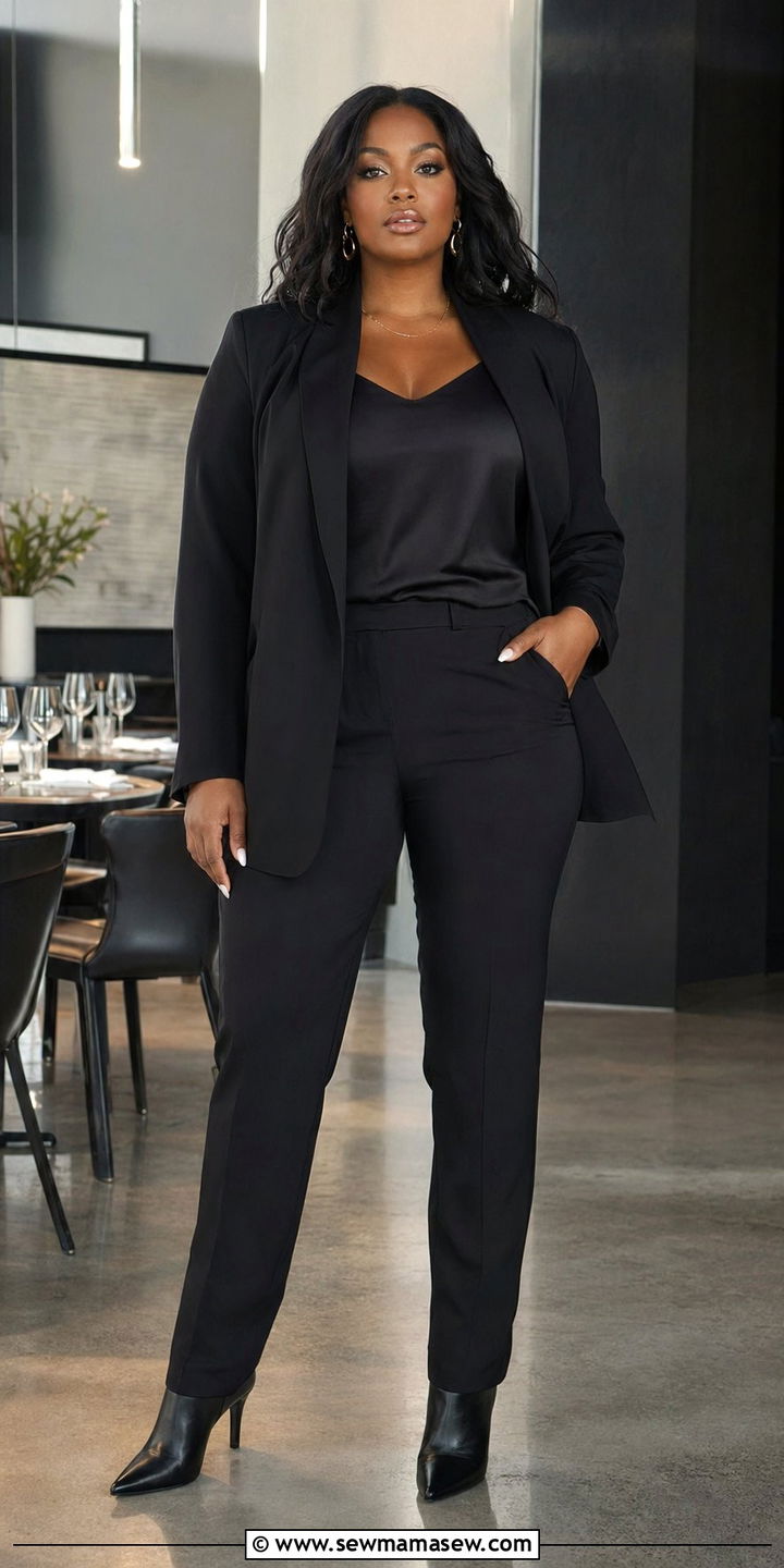 Monochrome All Black Blazer Outfit - 30 Best blazers for plus size