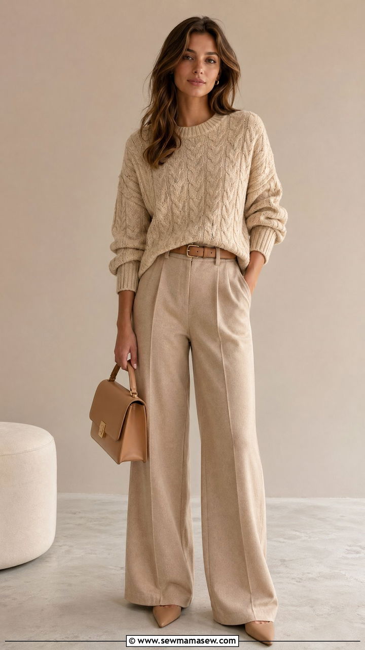 Monochrome Beige Outfit - 35 classy quiet luxury outfits