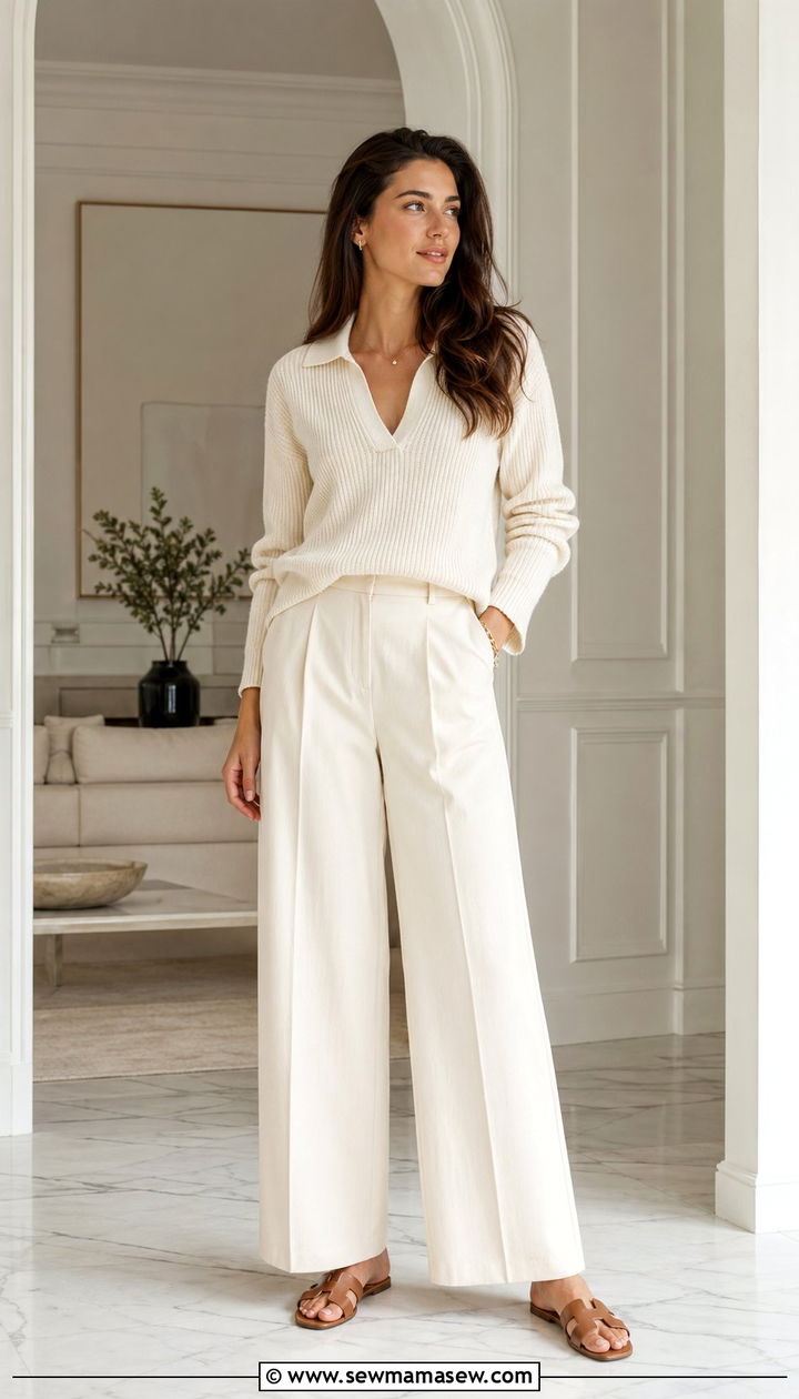 Monochrome Cream Set Outfit - 35 Old money outfits 2026