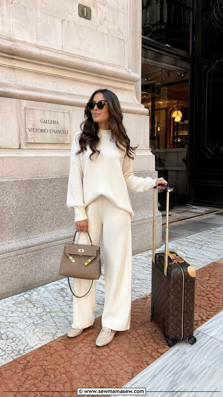 Monochrome Knit Set Italy Spring Outfit - 35 Spring Italy outfit ideas