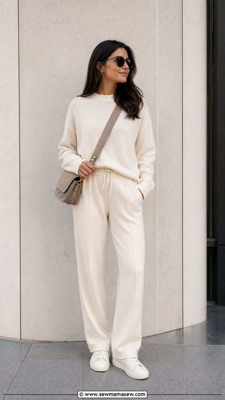 Monochrome Neutral Track Pants Outfit - 35 track pants outfit ideas