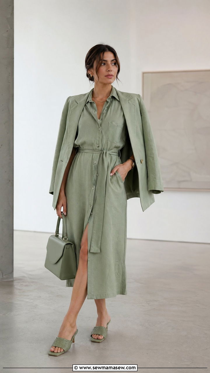 Monochrome Shirt Dress Summer Outfit - 35 Summer outfits with shirt dresses