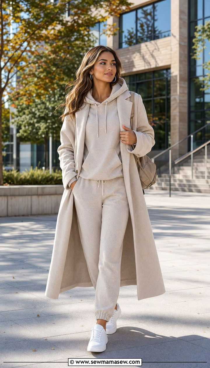 Monochrome Sweatsuit Outfit - 30 Back to school outfit ideas aesthetic 2026