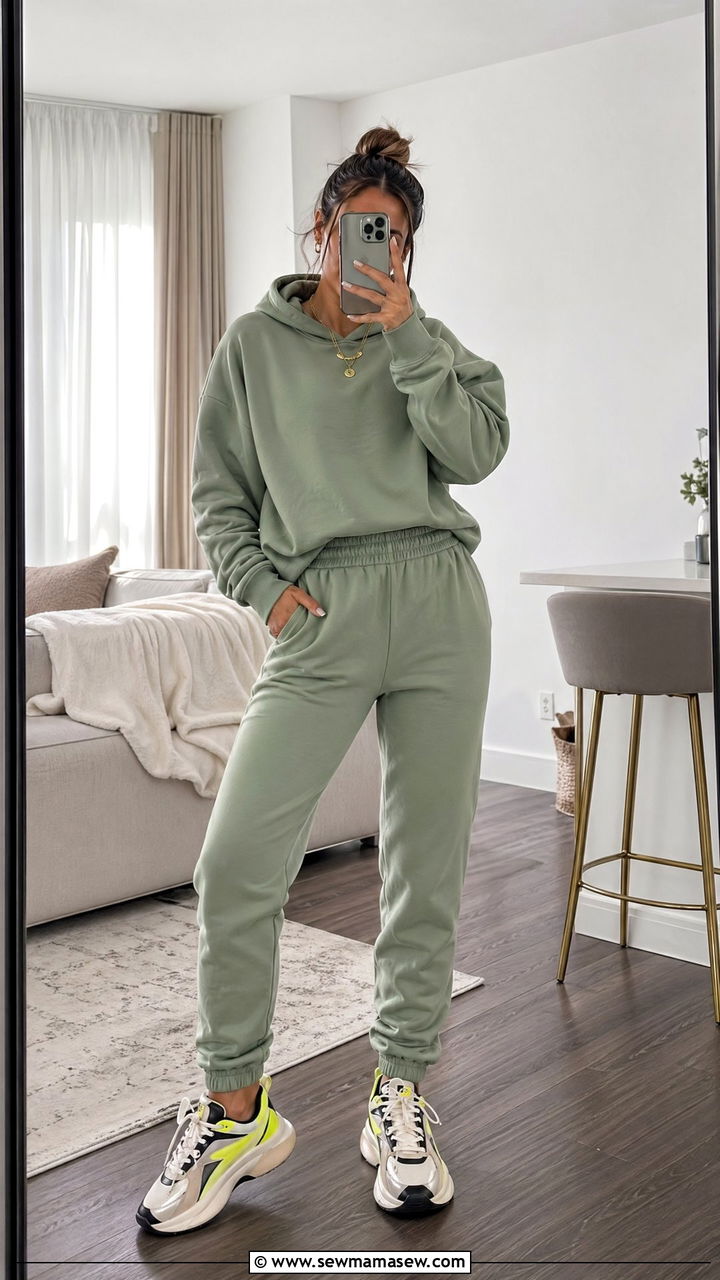 Monochrome Tracksuit With Statement Sneakers - 35 streetwear outfits